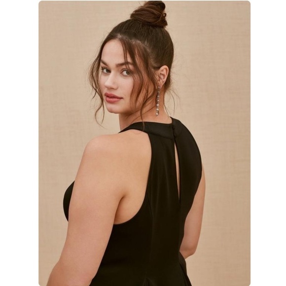 Torrid 3 Scuba Fluted Dress black - Picture 2 of 5